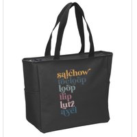 Ice Skating Salchow Toeloop Flip Lutz Axel Figure Skaters Zip Tote Bag
