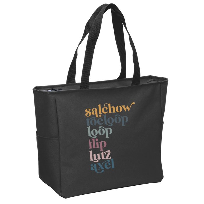 Ice Skating Salchow Toeloop Flip Lutz Axel Figure Skaters Zip Tote Bag