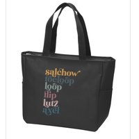 Ice Skating Salchow Toeloop Flip Lutz Axel Figure Skaters Zip Tote Bag