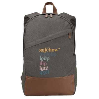 Ice Skating Salchow Toeloop Flip Lutz Axel Figure Skaters Cotton Canvas Backpack