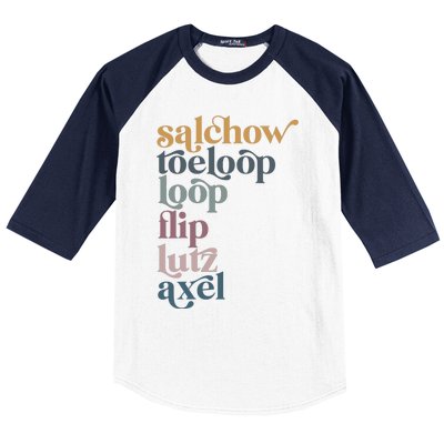 Ice Skating Salchow Toeloop Flip Lutz Axel Figure Skaters Baseball Sleeve Shirt