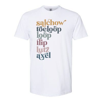 Ice Skating Salchow Toeloop Flip Lutz Axel Figure Skaters Softstyle CVC T-Shirt