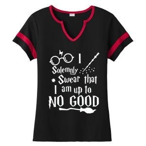 I Solemnly Swear That I Am Up To No Good Ladies Halftime Notch Neck Tee