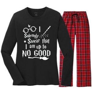 I Solemnly Swear That I Am Up To No Good Women's Long Sleeve Flannel Pajama Set 