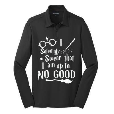 I Solemnly Swear That I Am Up To No Good Silk Touch Performance Long Sleeve Polo