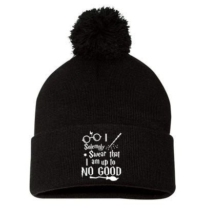 I Solemnly Swear That I Am Up To No Good Pom Pom 12in Knit Beanie
