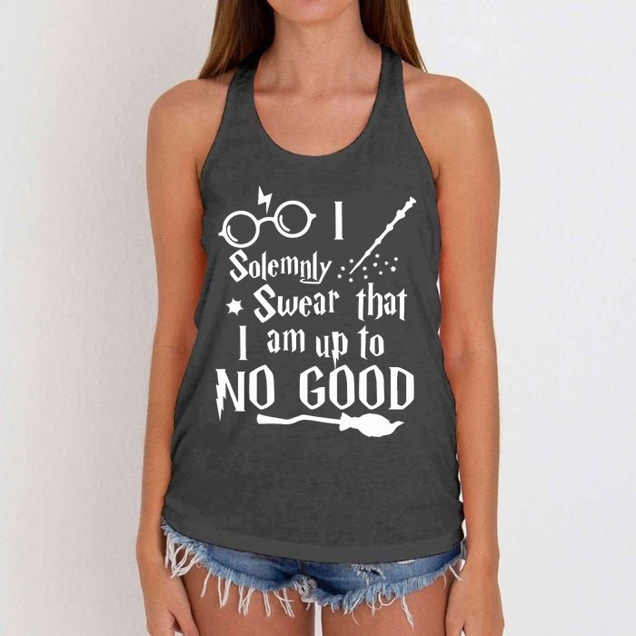 I Solemnly Swear That I Am Up To No Good Women's Knotted Racerback Tank