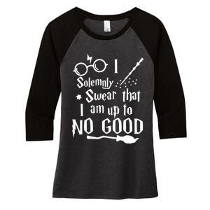 I Solemnly Swear That I Am Up To No Good Women's Tri-Blend 3/4-Sleeve Raglan Shirt