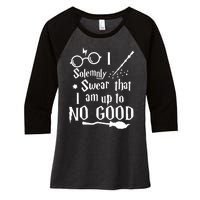 I Solemnly Swear That I Am Up To No Good Women's Tri-Blend 3/4-Sleeve Raglan Shirt