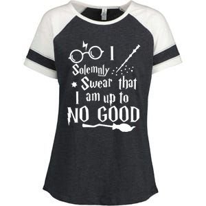 I Solemnly Swear That I Am Up To No Good Enza Ladies Jersey Colorblock Tee