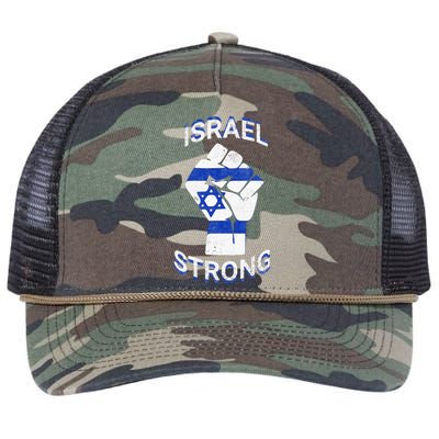 Israel Strong Support Stand With Israel Love Jewish Pride  Retro Rope Trucker Hat Cap