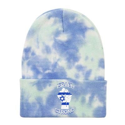 Israel Strong Support Stand With Israel Love Jewish Pride  Tie Dye 12in Knit Beanie