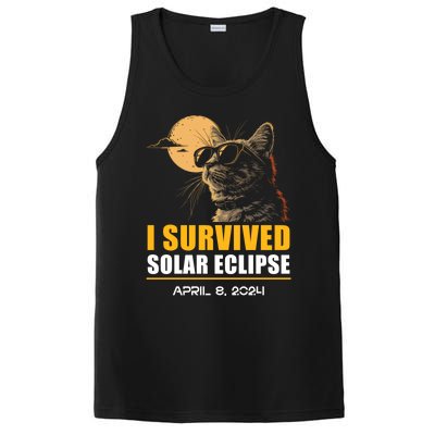 I Survived Solar Eclipse April 8 2024 Totality Funny Cat PosiCharge Competitor Tank