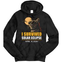 I Survived Solar Eclipse April 8 2024 Totality Funny Cat Tie Dye Hoodie