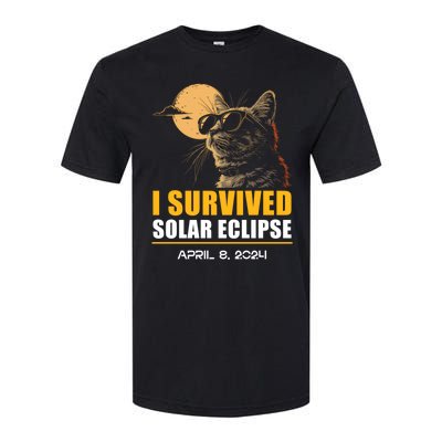 I Survived Solar Eclipse April 8 2024 Totality Funny Cat Softstyle® CVC T-Shirt