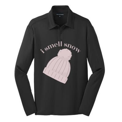 I smell snow Novelty Funny Winter Snow Day Sno Silk Touch Performance Long Sleeve Polo