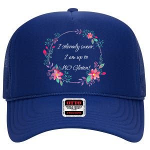 I Solemnly Swear I Am Up To No Gluten! Celiac Disease Gift Meaningful Gift High Crown Mesh Back Trucker Hat