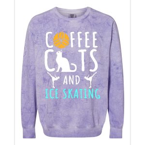 Ice Skating Skater Sport Cat Coffee Lover Colorblast Crewneck Sweatshirt