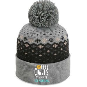 Ice Skating Skater Sport Cat Coffee Lover The Baniff Cuffed Pom Beanie