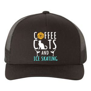 Ice Skating Skater Sport Cat Coffee Lover Yupoong Adult 5-Panel Trucker Hat