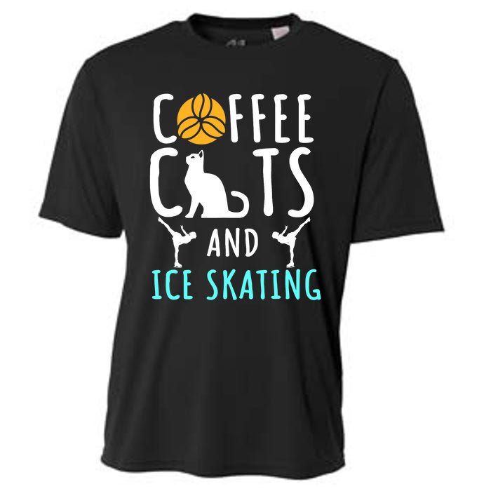 Ice Skating Skater Sport Cat Coffee Lover Cooling Performance Crew T-Shirt