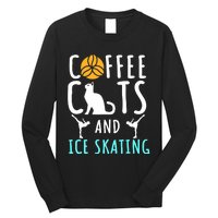 Ice Skating Skater Sport Cat Coffee Lover Long Sleeve Shirt