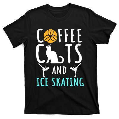 Ice Skating Skater Sport Cat Coffee Lover T-Shirt