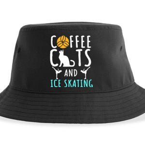 Ice Skating Skater Sport Cat Coffee Lover Sustainable Bucket Hat