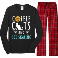 Ice Skating Skater Sport Cat Coffee Lover Long Sleeve Pajama Set