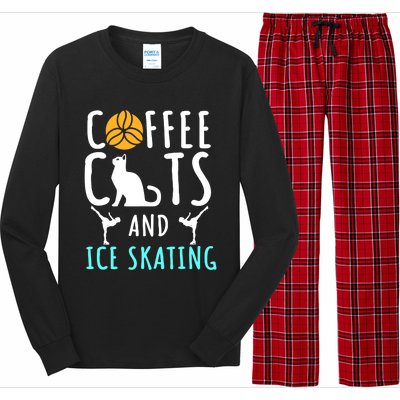 Ice Skating Skater Sport Cat Coffee Lover Long Sleeve Pajama Set