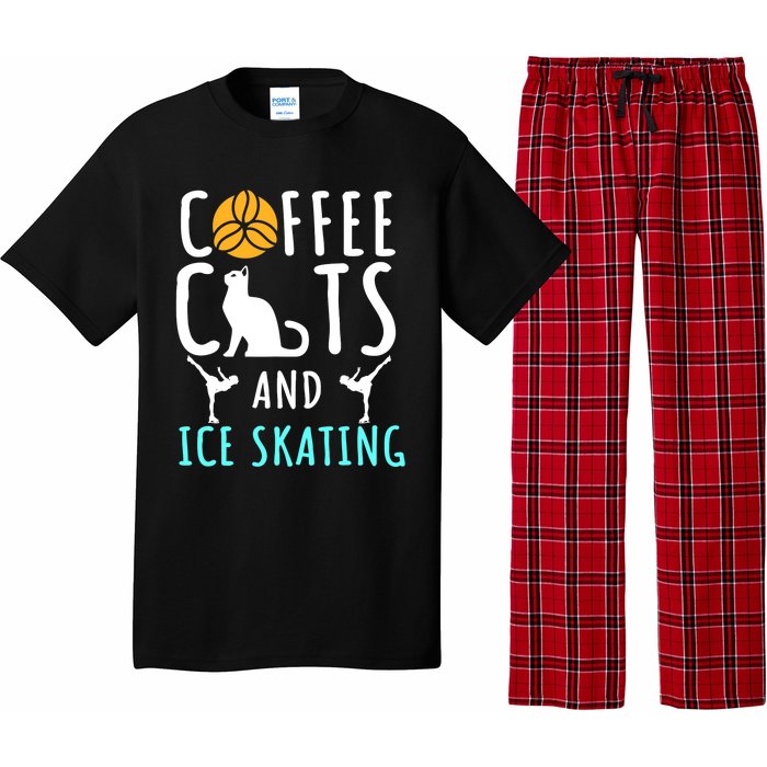 Ice Skating Skater Sport Cat Coffee Lover Pajama Set