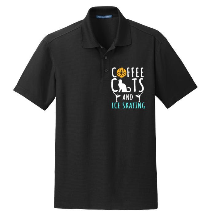 Ice Skating Skater Sport Cat Coffee Lover Dry Zone Grid Polo