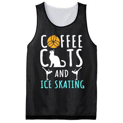 Ice Skating Skater Sport Cat Coffee Lover Mesh Reversible Basketball Jersey Tank