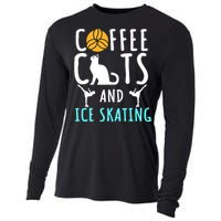 Ice Skating Skater Sport Cat Coffee Lover Cooling Performance Long Sleeve Crew