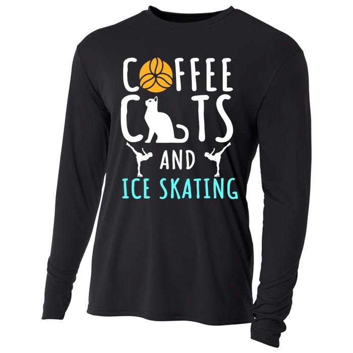 Ice Skating Skater Sport Cat Coffee Lover Cooling Performance Long Sleeve Crew