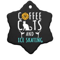 Ice Skating Skater Sport Cat Coffee Lover Ceramic Star Ornament