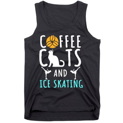 Ice Skating Skater Sport Cat Coffee Lover Tank Top