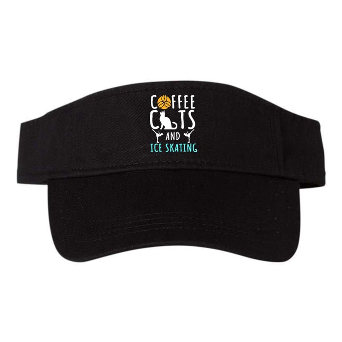 Ice Skating Skater Sport Cat Coffee Lover Valucap Bio-Washed Visor