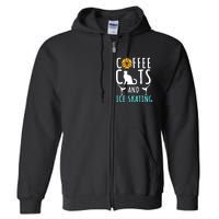 Ice Skating Skater Sport Cat Coffee Lover Full Zip Hoodie