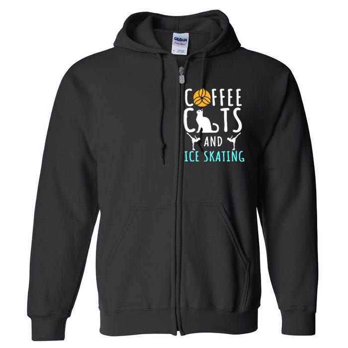 Ice Skating Skater Sport Cat Coffee Lover Full Zip Hoodie