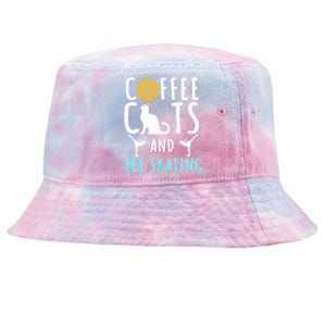 Ice Skating Skater Sport Cat Coffee Lover Tie-Dyed Bucket Hat