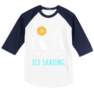 Ice Skating Skater Sport Cat Coffee Lover Baseball Sleeve Shirt