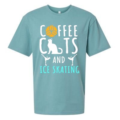 Ice Skating Skater Sport Cat Coffee Lover Sueded Cloud Jersey T-Shirt