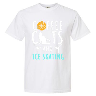 Ice Skating Skater Sport Cat Coffee Lover Garment-Dyed Heavyweight T-Shirt