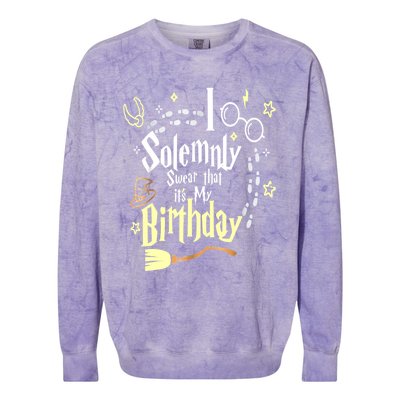 I Solemnly Swear That It's My Birthday Funny Colorblast Crewneck Sweatshirt