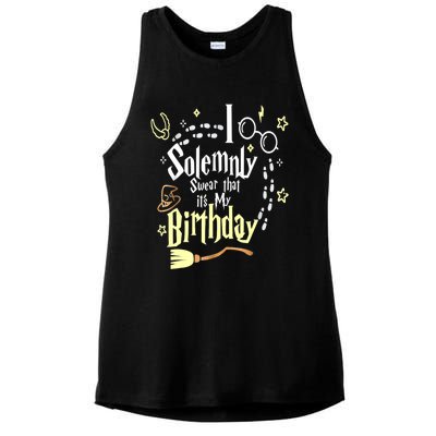 I Solemnly Swear That It's My Birthday Funny Ladies PosiCharge Tri-Blend Wicking Tank