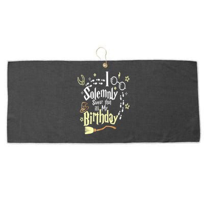 I Solemnly Swear That It's My Birthday Funny Large Microfiber Waffle Golf Towel