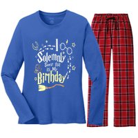 I Solemnly Swear That It's My Birthday Funny Women's Long Sleeve Flannel Pajama Set 