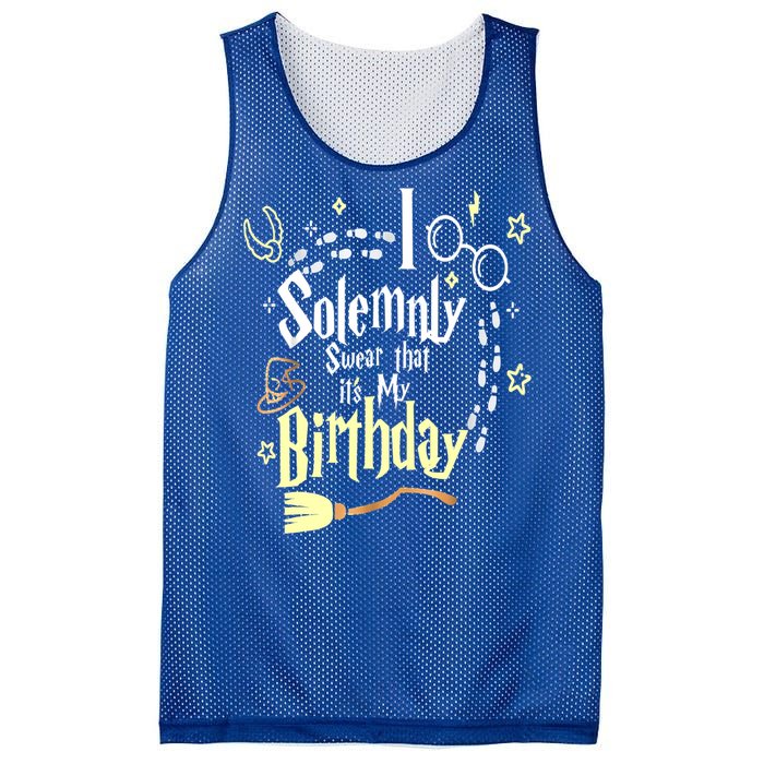 I Solemnly Swear That It's My Birthday Funny Mesh Reversible Basketball Jersey Tank