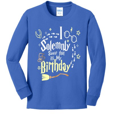 I Solemnly Swear That It's My Birthday Funny Kids Long Sleeve Shirt